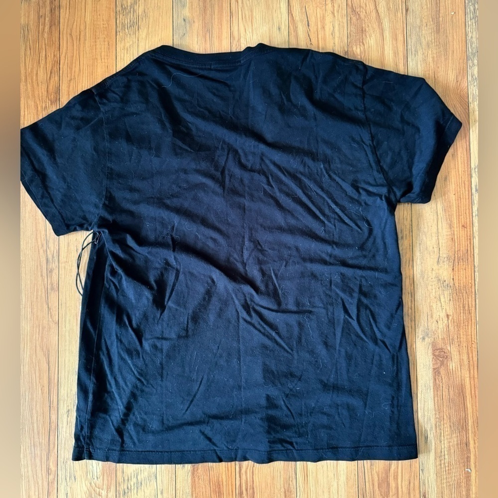 AGOLDE Black V-neck cotton-blend T-shirt - Picture 6 of 9